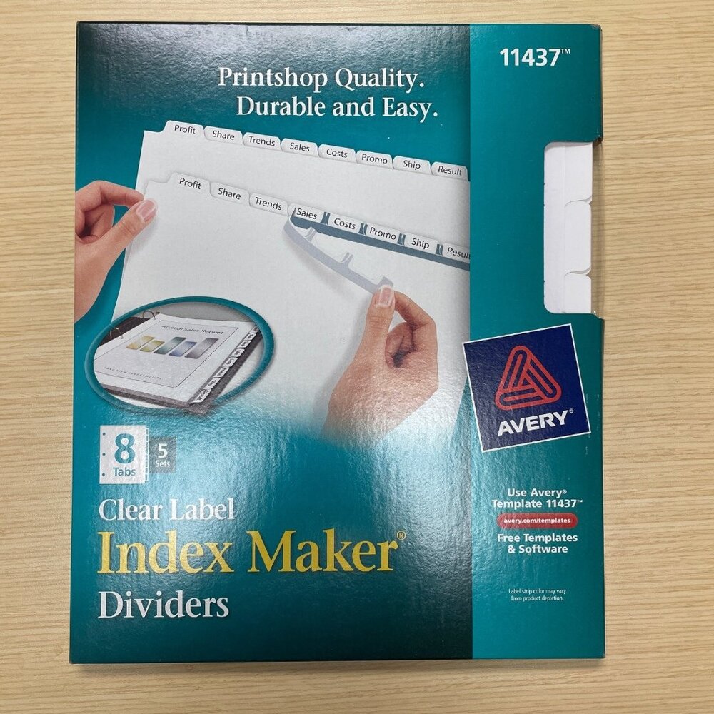 Avery Print & Apply Clear Label Dividers